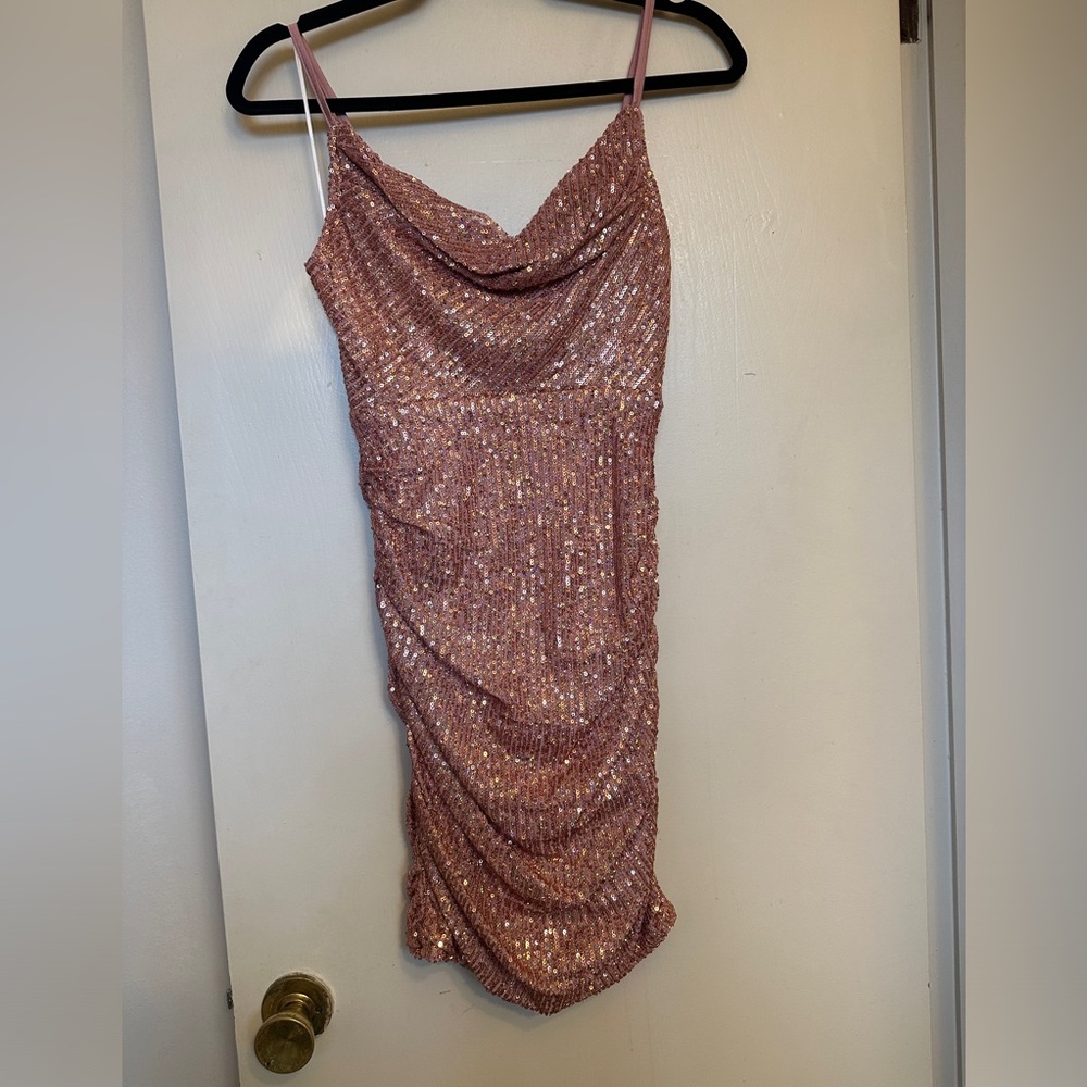 Pink sequins Hello Molly dress